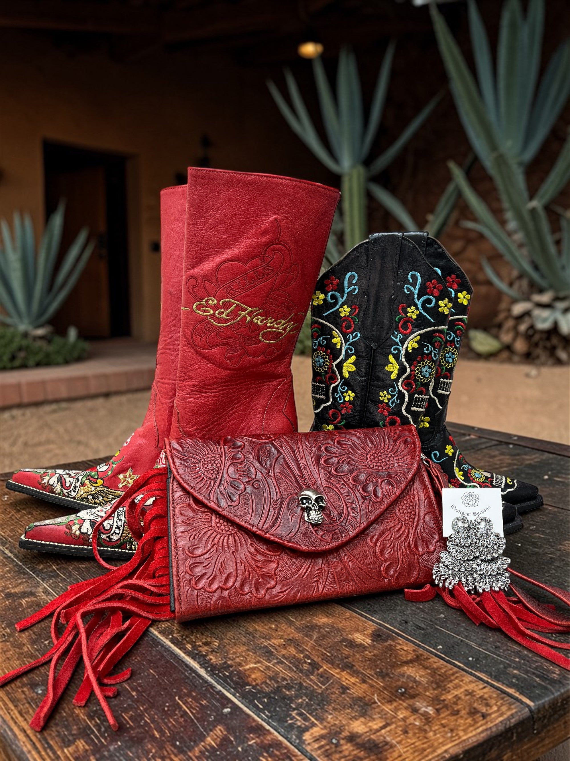 Red Ed Hardy Mexican Boots