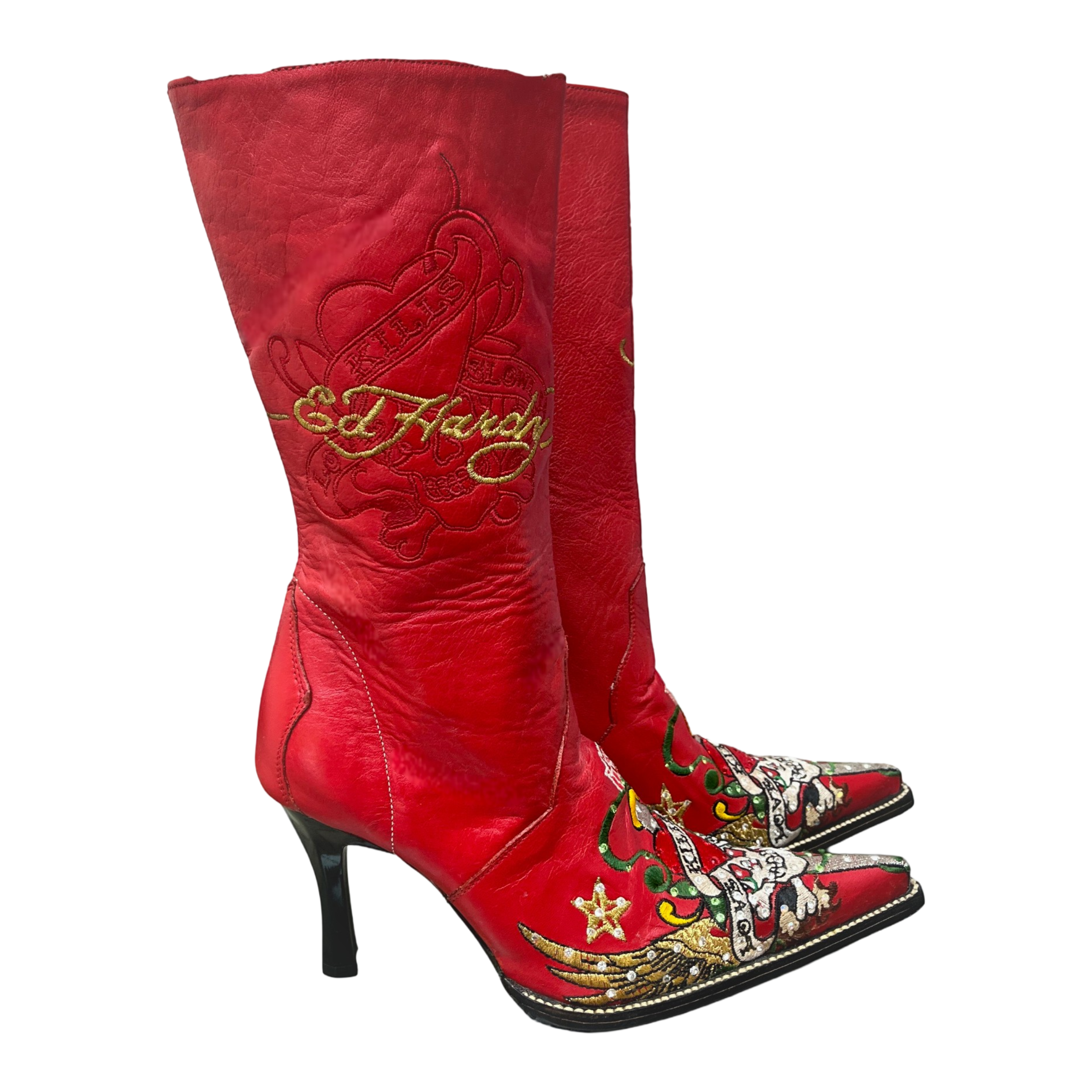 Red Ed Hardy Mexican Boots