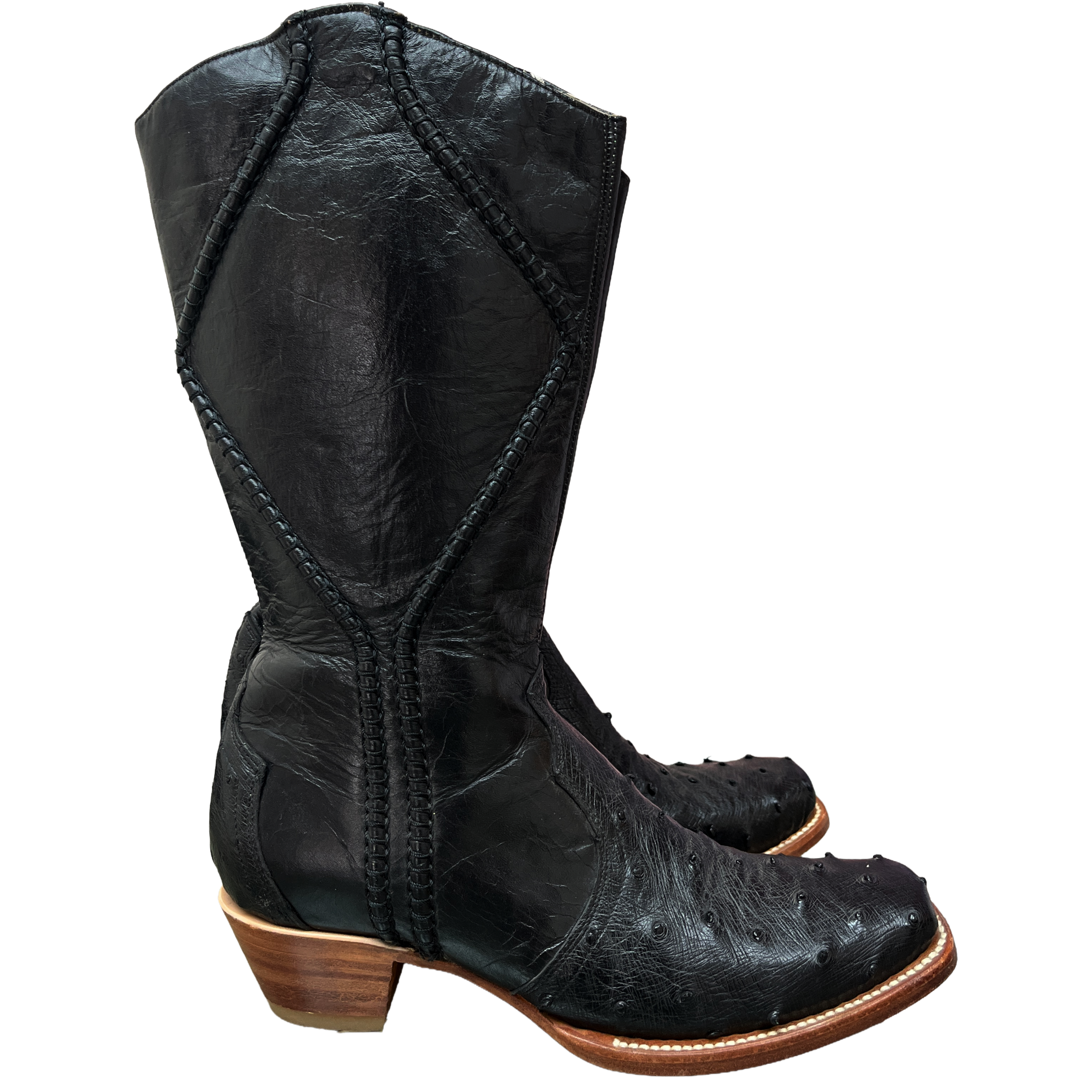 Black Ostrich Boots
