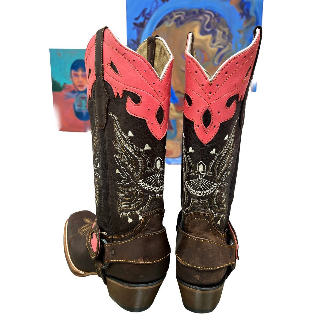Malcreado Luxury Pink & Brown Boots